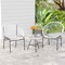 Costway 3PCS Patio Acapulco Furniture Bistro Set Plastic Rope Glass Table Black/Gray/Turquoise/White